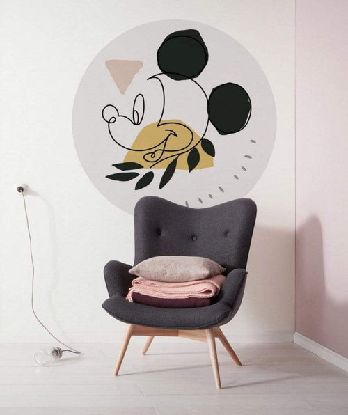 Komar Mickey Modern Art Autoadesiva Carta Da Parati 125X125cm Rotonda Ambiente | Yourdecoration.it