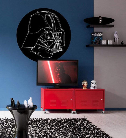 Komar Star Wars Ink Vader Autoadesiva Carta Da Parati 125X125cm Rotonda Ambiente | Yourdecoration.it