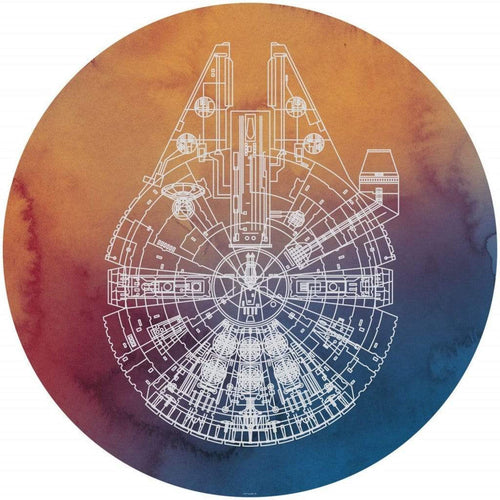 Komar Star Wars Millennium Falcon Autoadesiva Carta Da Parati 125X125cm Rotonda | Yourdecoration.it