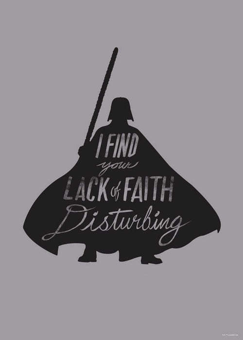 komar wb sw 023 50x70h star wars silhouette quotes vader stampa artistica 50x70cm | Yourdecoration.it