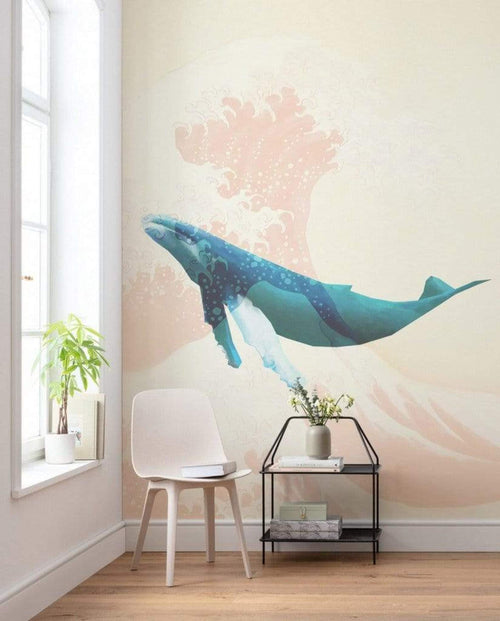 Komar Whale Voyage Carta Da Parati In Tessuto Non Tessuto 200X280cm 4 Strisce Ambiente_0756C2D5 4E55 40Ab A07F 1E03D27717B2 | Yourdecoration.it