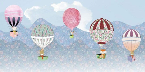 P038 Vd5 Komar Happy Balloon Carta Da Parati In Tessuto Non Tessuto 500X250cm 5 Strisce | Yourdecoration.it