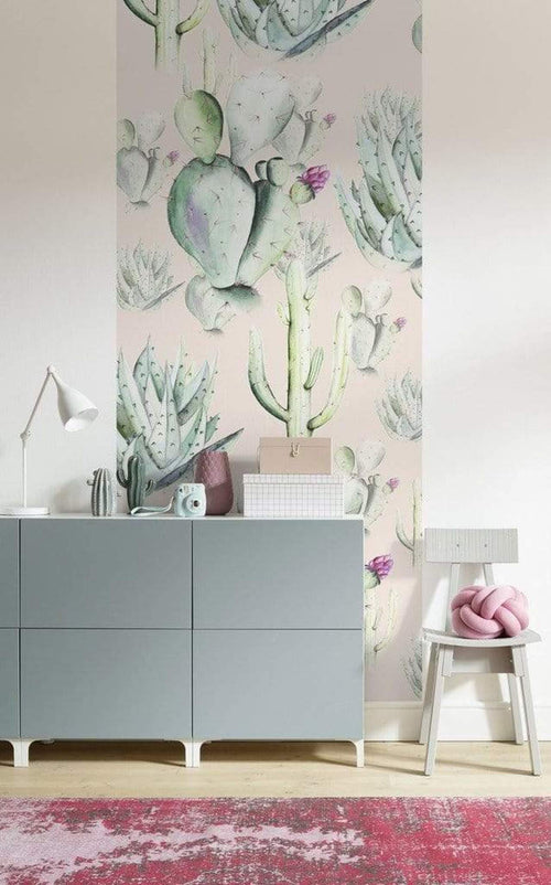 P045A Vd1 Komar Cactus Rose Carta Da Parati In Tessuto Non Tessuto 100X250cm 1 Baan Ambiente | Yourdecoration.it