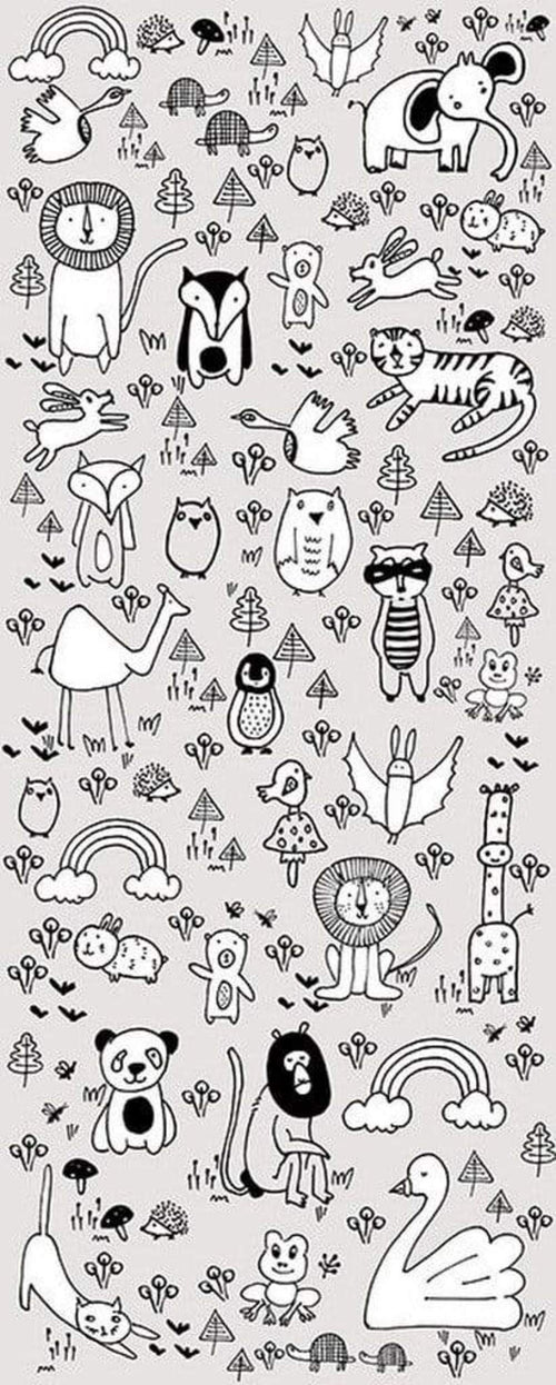 P104 Vd1 Komar Scribble Park Carta Da Parati In Tessuto Non Tessuto 100X250cm 1 Baan | Yourdecoration.it