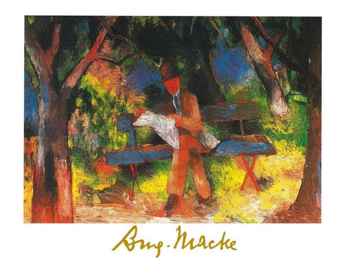 pgm am 415 august macke lesender mann stampa artistica 80x60cm | Yourdecoration.it