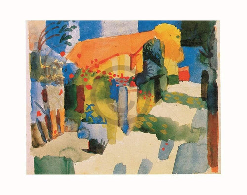 pgm am 58 august macke haus im garten stampa artistica 71x56cm | Yourdecoration.it