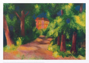 pgm am 604 august macke rotes haus im park stampa artistica 70x50cm | Yourdecoration.it