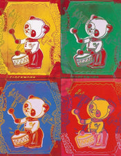 pgm aw 308 andy warhol four pandas 1983 stampa artistica 65x84cm | Yourdecoration.it