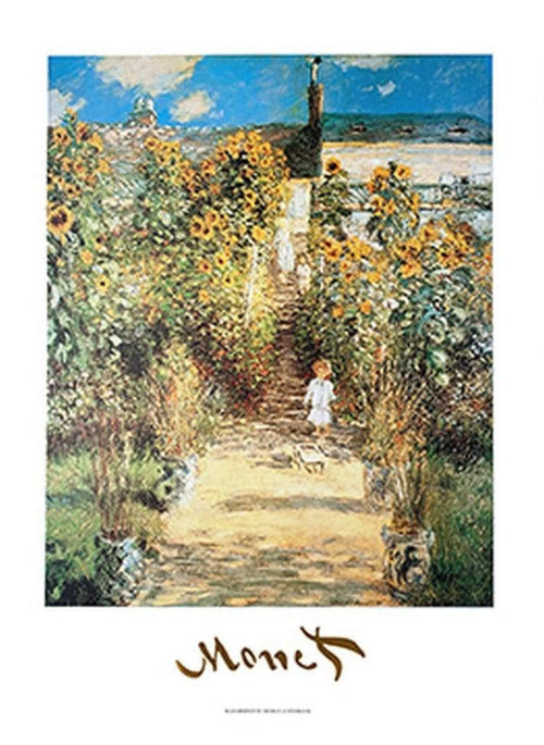 pgm cm 68 claude monet the monets garden at vetheuil stampa artistica 50x70cm | Yourdecoration.it