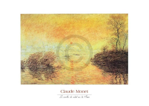 pgm cm 767 claude monet le coucher du soleil la seine stampa artistica 70x50cm | Yourdecoration.it