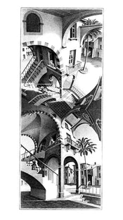 pgm ese 10 m c escher oben und unten stampa artistica 45x79cm | Yourdecoration.it