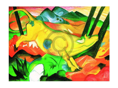 pgm fm 389 franz marc gelbe kuh stampa artistica 80x60cm | Yourdecoration.it