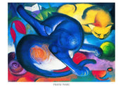 pgm fm 51 franz marc zwei katzen blau und gelb stampa artistica 70x50cm | Yourdecoration.it