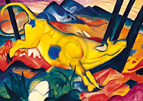 pgm fm 702m franz marc die gelbe kuh stampa artistica 44041x21cm | Yourdecoration.it