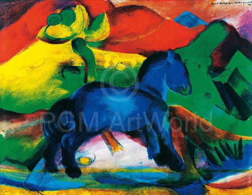 pgm fm 827 franz marc blaues pferdchen stampa artistica 80x60cm | Yourdecoration.it