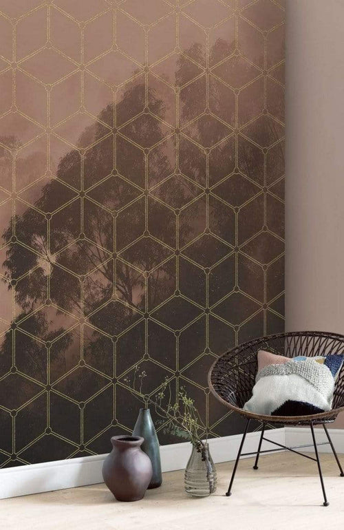 Psh099 Vd2 Komar Golden Grid Carta Da Parati In Tessuto Non Tessuto 200X250cm 2 Strisce Ambiente | Yourdecoration.it