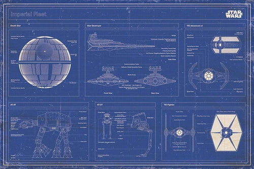 Pyramid Star Wars Imperial fleet blueprint Poster 91,5x61cm | Yourdecoration.it