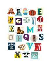 pyramid ppr40607 vintage letter alphabet stampa artistica 60x80cm | Yourdecoration.it