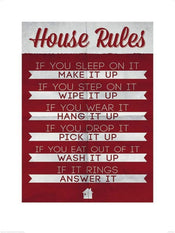 pyramid ppr40987 house rules stampa artistica 60x80cm | Yourdecoration.it