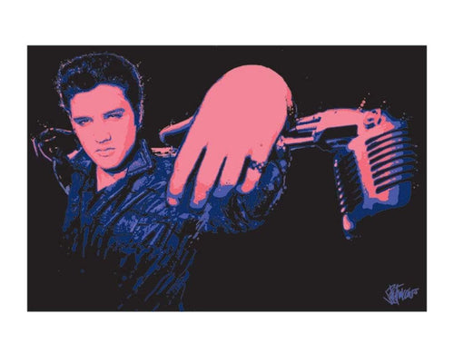 pyramid ppr43030 elvis presley microphone stampa artistica 40x50cm | Yourdecoration.it