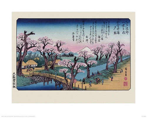 pyramid ppr43645 hiroshige mount fuji koganei bridge stampa artistica 40x50cm | Yourdecoration.it