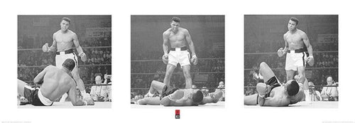 pyramid ppr67042 muhammad ali liston triptych stampa artistica 33x95cm | Yourdecoration.it