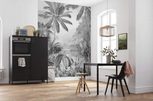 R2 008 Komar Lac Tropical Black And White Carta Da Parati In Tessuto Non Tessuto 200X270cm 2 Strisce Ambiente_51A18E7D 4De3 4Bce 9D98 1Ab6160A325D | Yourdecoration.it